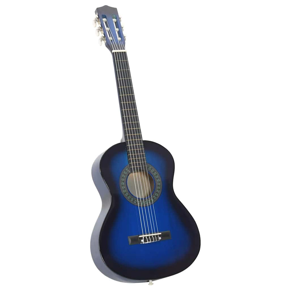 vidaXL Kit guitare classique 8 pièces pour débutants bleu 1/2 34"
