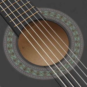 1/2 Klassische Gitarre für Kinder, Schwarz 34 Zoll