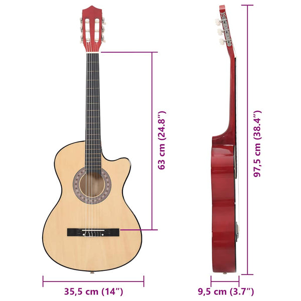 Westerngitarre Set Akustisch Cutaway 38 Zoll