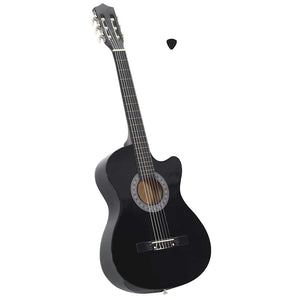 Schwarze Cutaway Westerngitarre, 38 Zoll