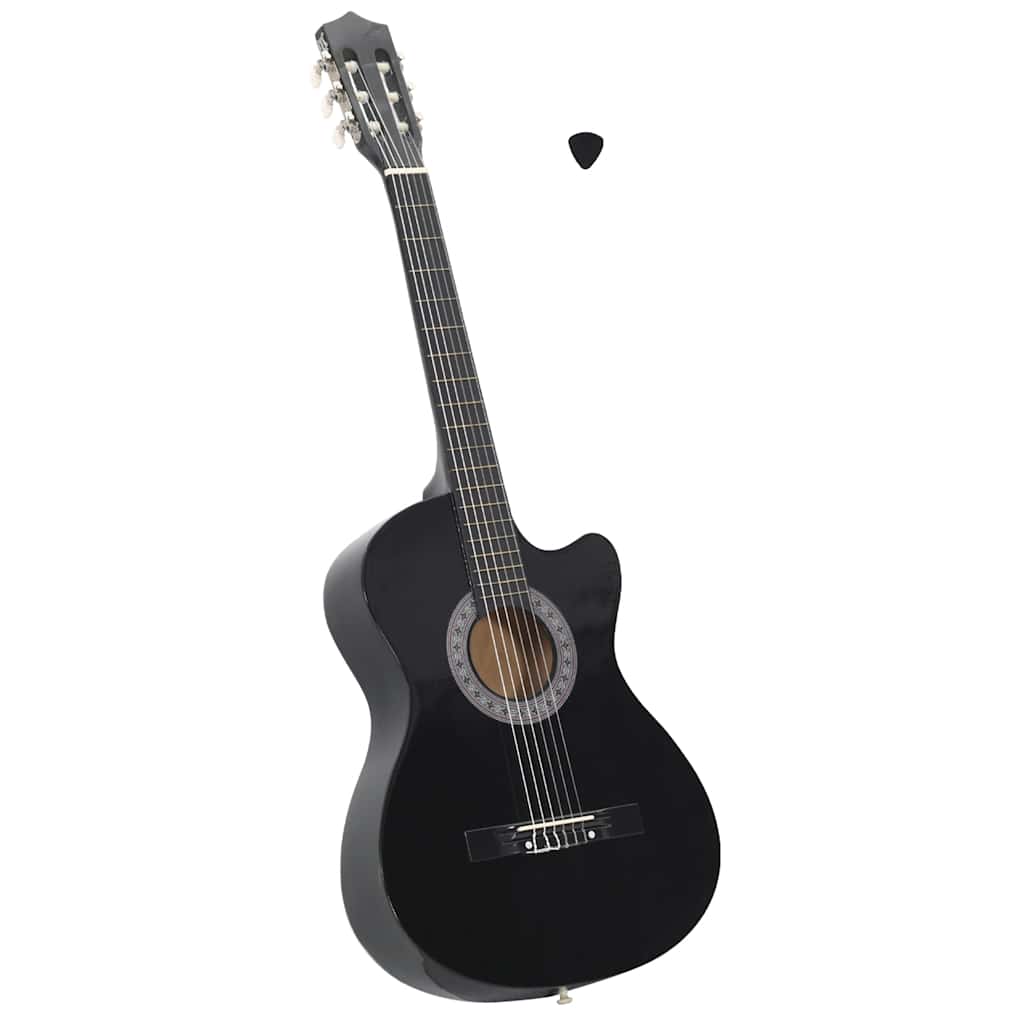 Schwarze Cutaway Westerngitarre, 38 Zoll