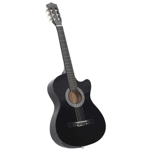 Schwarze Cutaway Westerngitarre, 38 Zoll