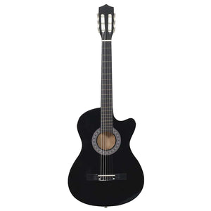 Schwarze Cutaway Westerngitarre, 38 Zoll