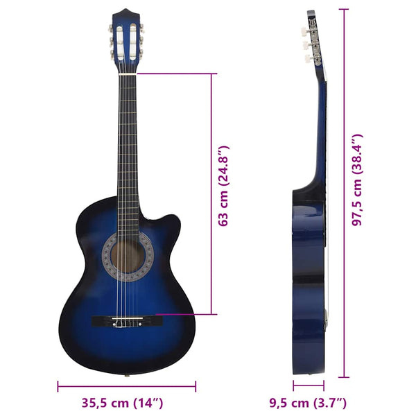Blaue 38" Cutaway Westerngitarre