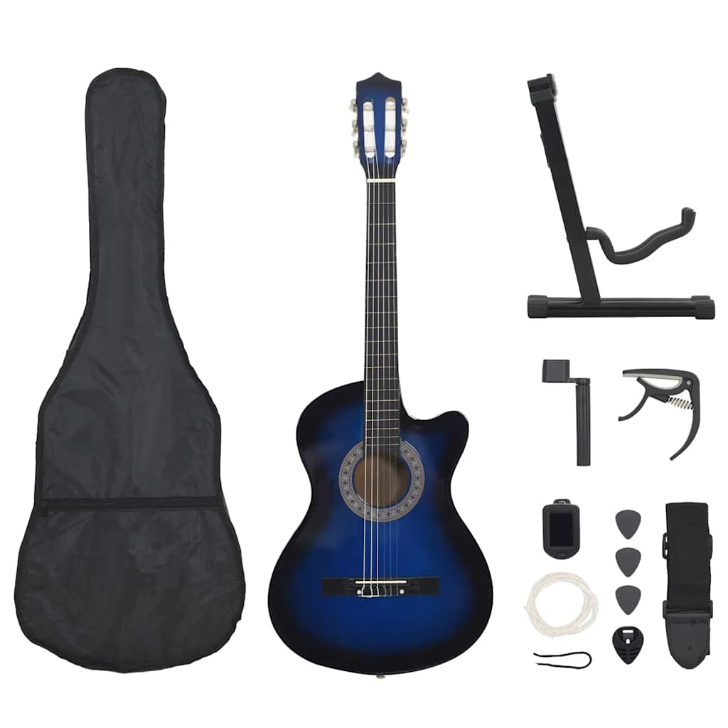 Westerngitarre Set, 38 Zoll, Blau-Schattiert