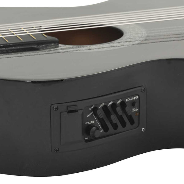 Cutaway Westerngitarre mit Equalizer Schwarz
