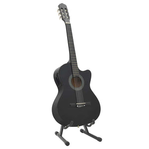 Western Gitarren-Set mit Equalizer Schwarz, 12-teilig