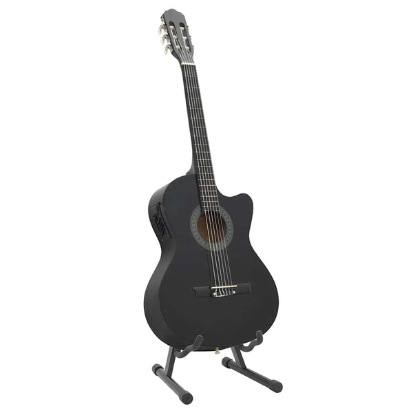 Western Gitarren-Set mit Equalizer Schwarz, 12-teilig