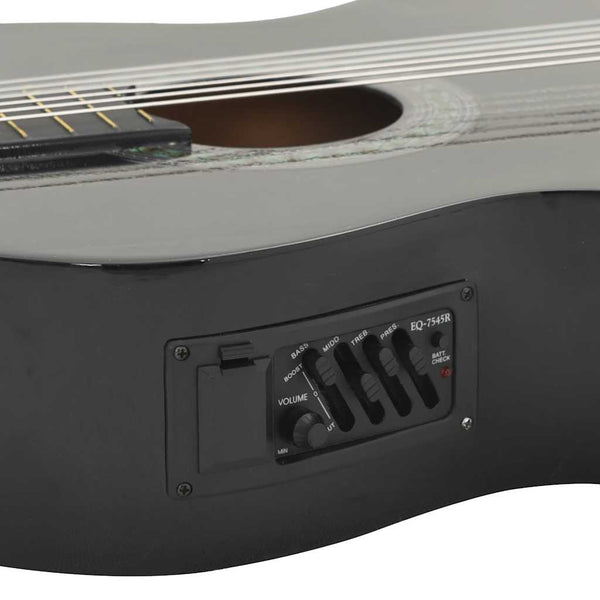 Western Gitarren-Set mit Equalizer Schwarz, 12-teilig