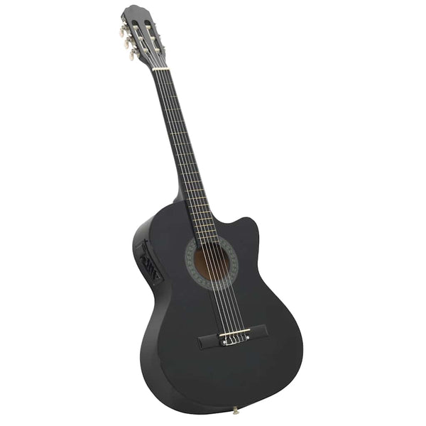 Western Gitarren-Set mit Equalizer Schwarz, 12-teilig