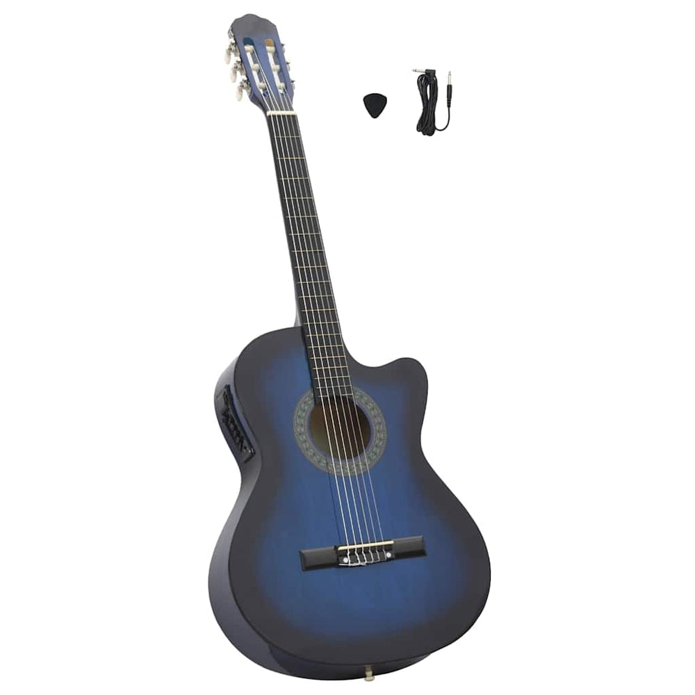Guitare acoustique à pan coupé avec égaliseur et 6 cordes vidaXL Bleu
