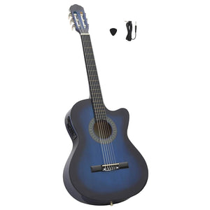 Blaue Cutaway Westerngitarre mit Equalizer