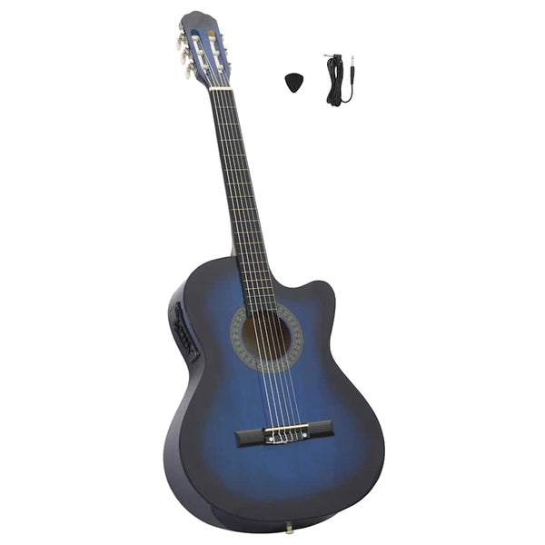 Blaue Cutaway Westerngitarre mit Equalizer
