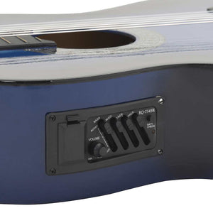 Blaue Cutaway Westerngitarre mit Equalizer