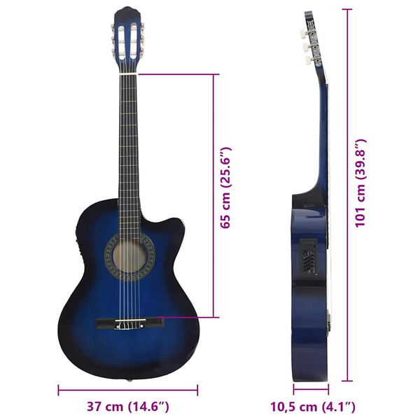 Blaue Cutaway Westerngitarre mit Equalizer