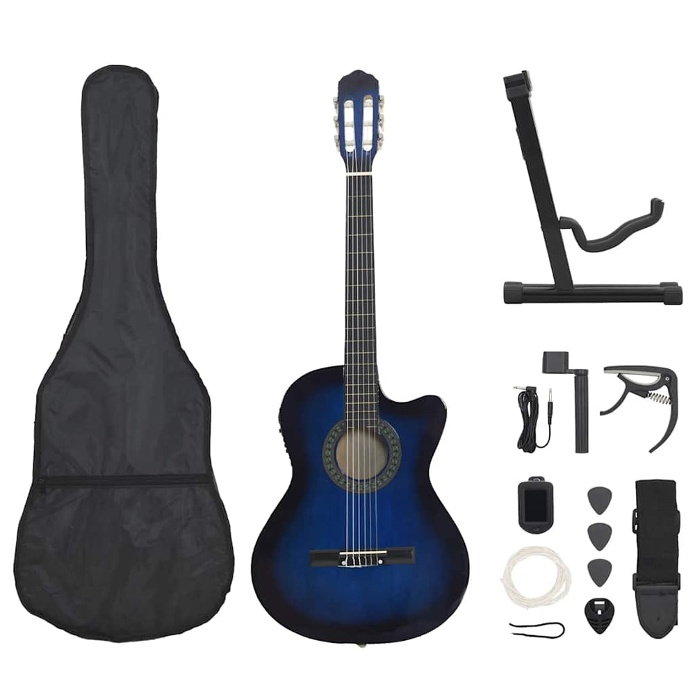 12-teiliges Western Gitarren-Set Blau