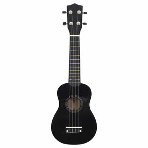 Schwarzes Sopran-Ukulele-Set für Kinder mit Tasche, 21 Zoll