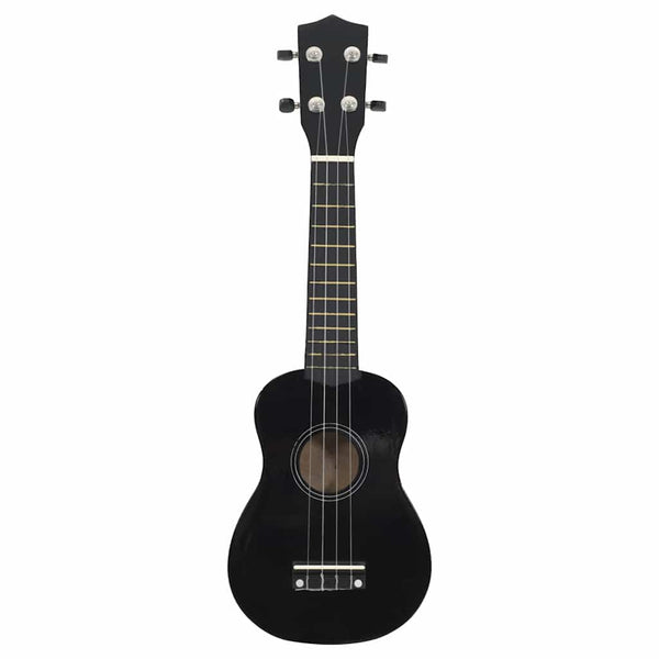 Schwarzes Sopran-Ukulele-Set für Kinder mit Tasche, 21 Zoll