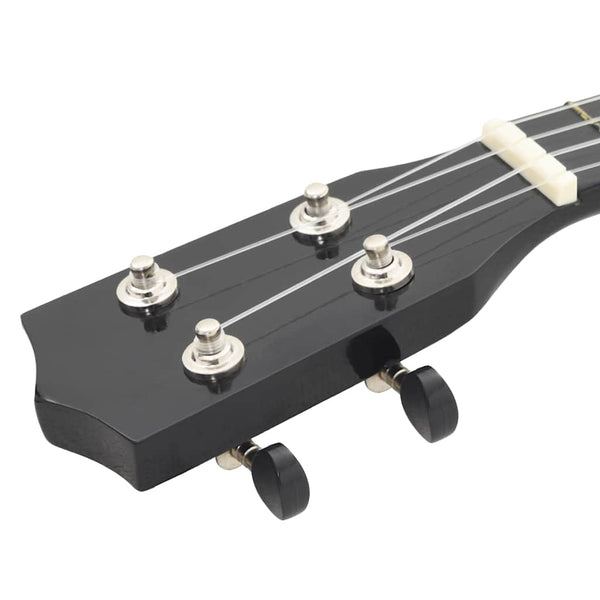 Schwarzes Sopran-Ukulele-Set für Kinder mit Tasche, 21 Zoll