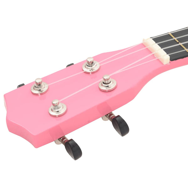 Rosa Sopran Ukulele Set mit Tasche