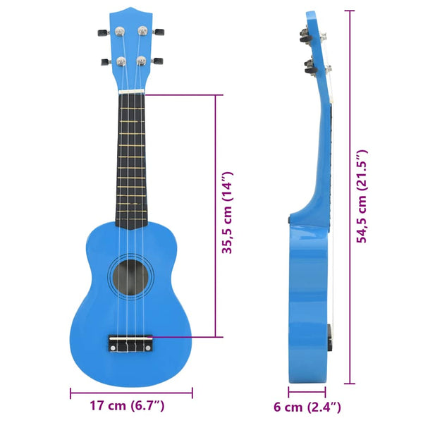 Sopran Ukulele Set Babyblau mit Tasche