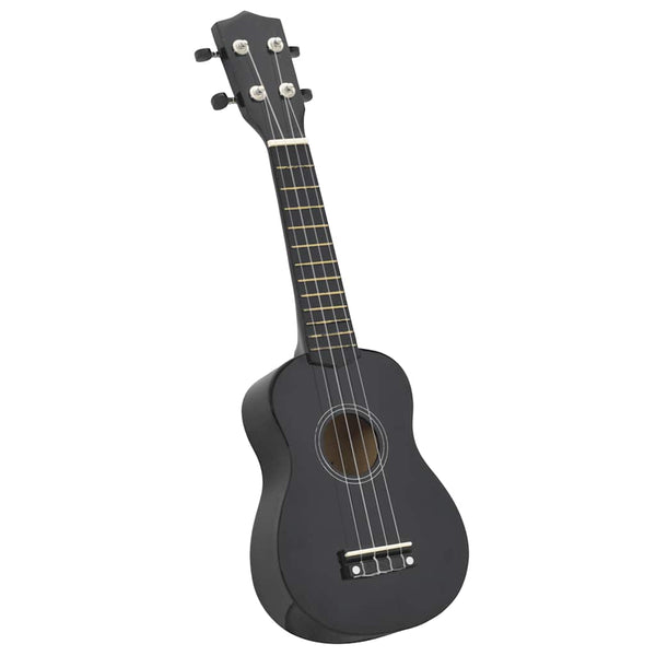 Sopran Ukulele Set mit Tasche, Schwarz, 23 Zoll