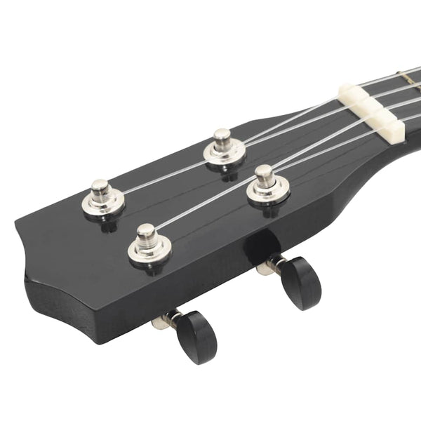 Sopran Ukulele Set mit Tasche, Schwarz, 23 Zoll