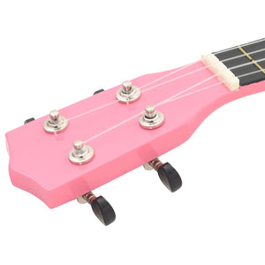 Rosa Sopran Ukulele Set mit Tasche