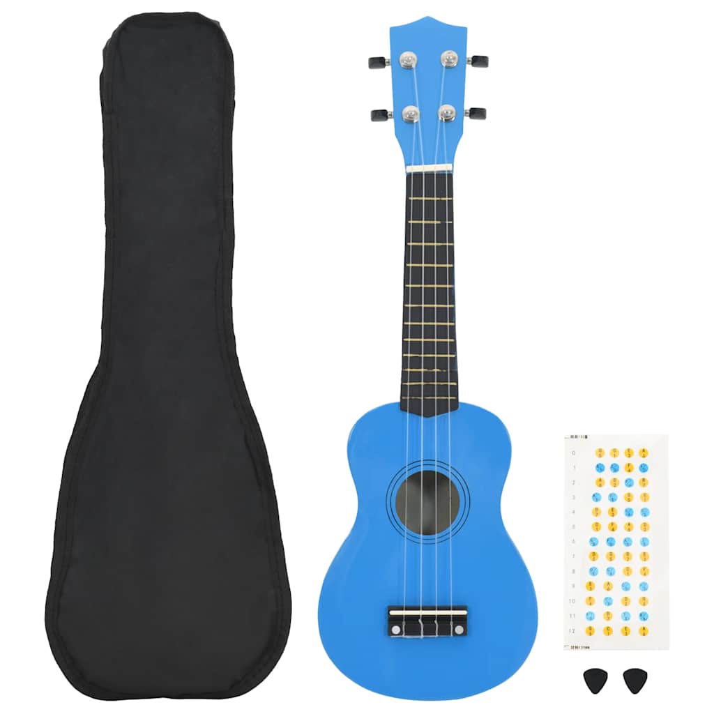 23" Sopran Ukulele Set Babyblau mit Tasche