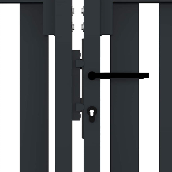 Doppeltür-Gartentor aus Stahl 300 x 125 cm Anthrazit