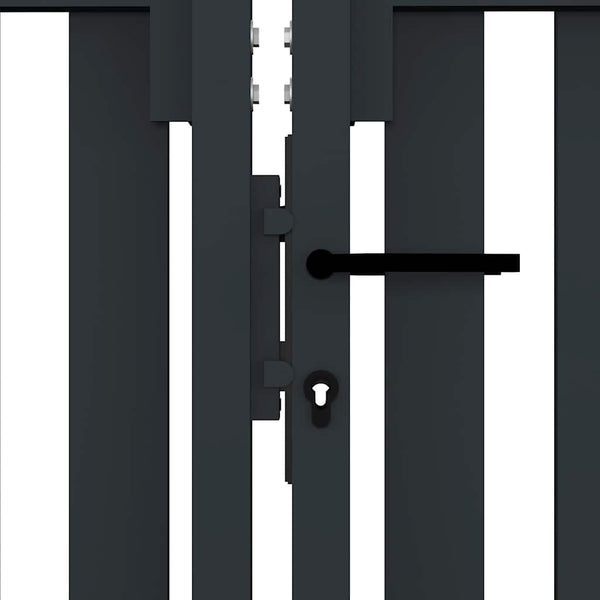 Doppeltür-Zauntor aus Stahl 300 x 150 cm Anthrazit
