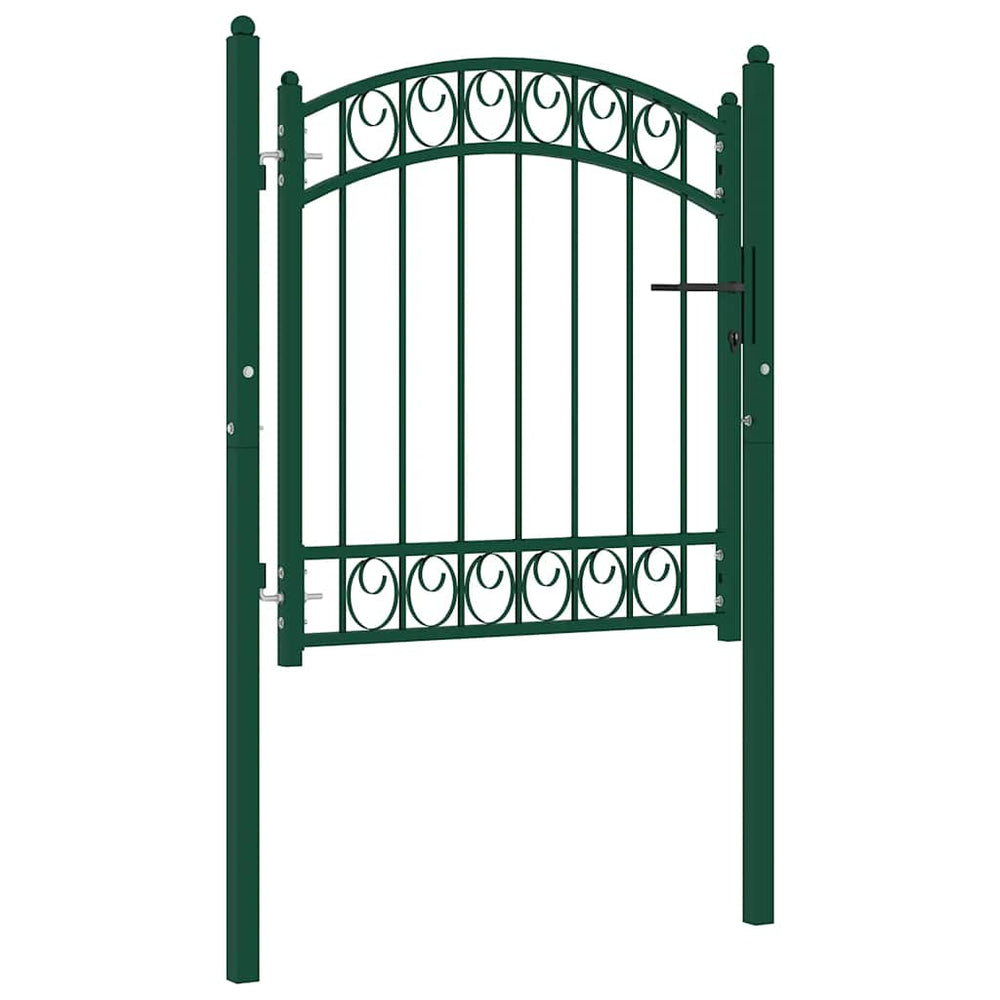 vidaXL Portail de clôture EMMEN avec finition en arc Acier 100 x 86 cm Vert