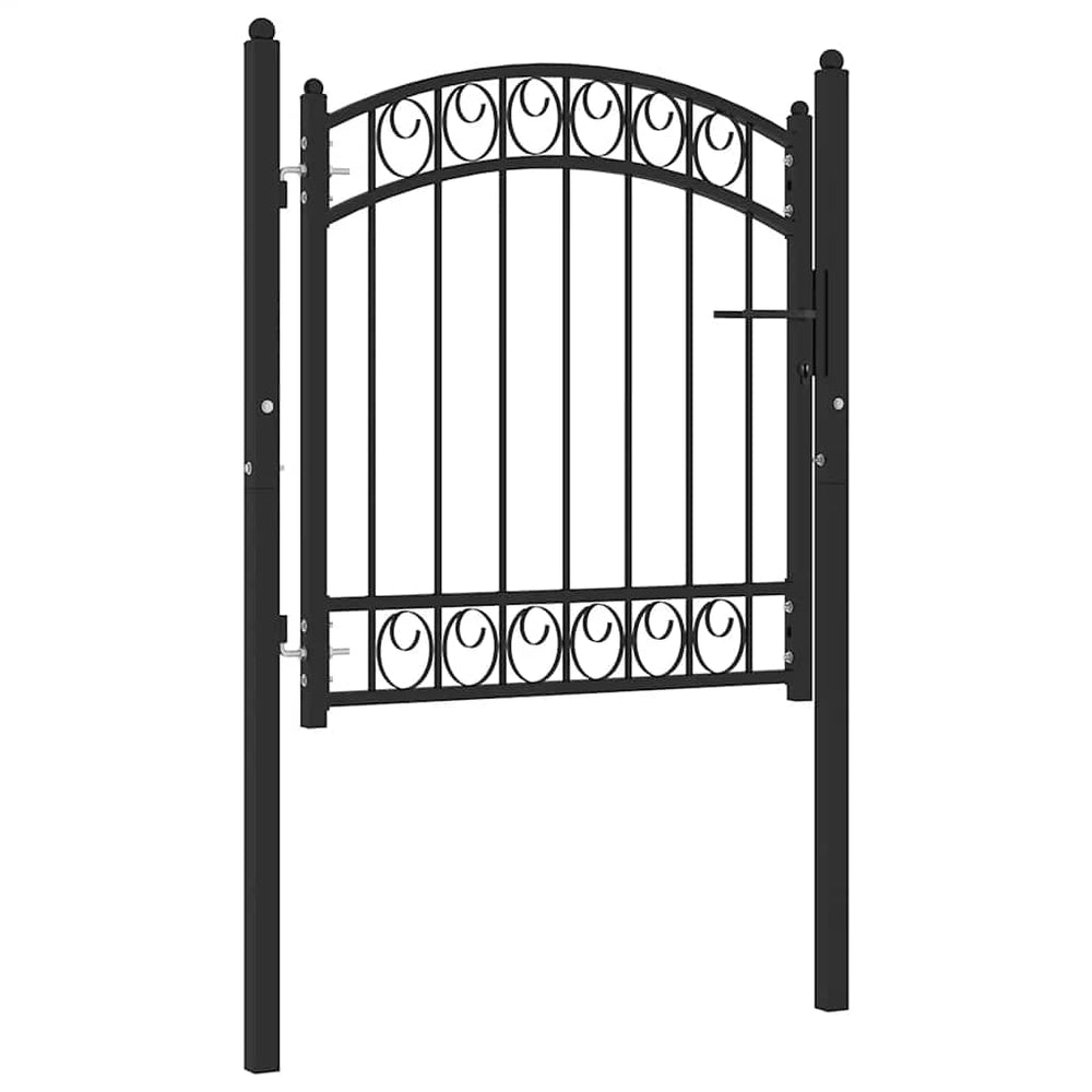 vidaXL Portail de clôture EMMEN avec arc décoratif en acier 100 x 86 cm noir
