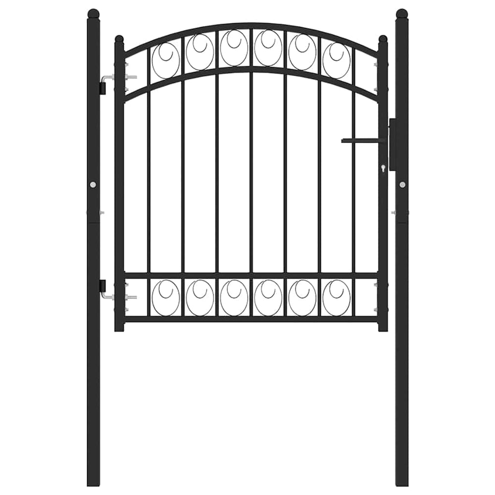 vidaXL Portail de clôture EMMEN avec arc décoratif en acier 100 x 86 cm noir