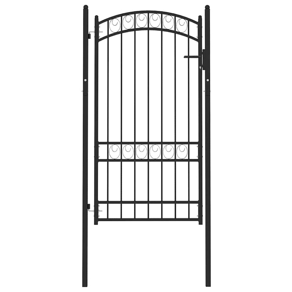vidaXL Portail Emmen avec finition en arc en acier 100 x 123,5 cm Noir