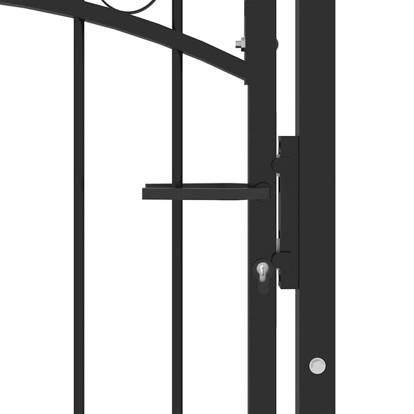 Zauntor EMMEN mit Bogenabschluss Stahl 100 x 123,5 cm Schwarz