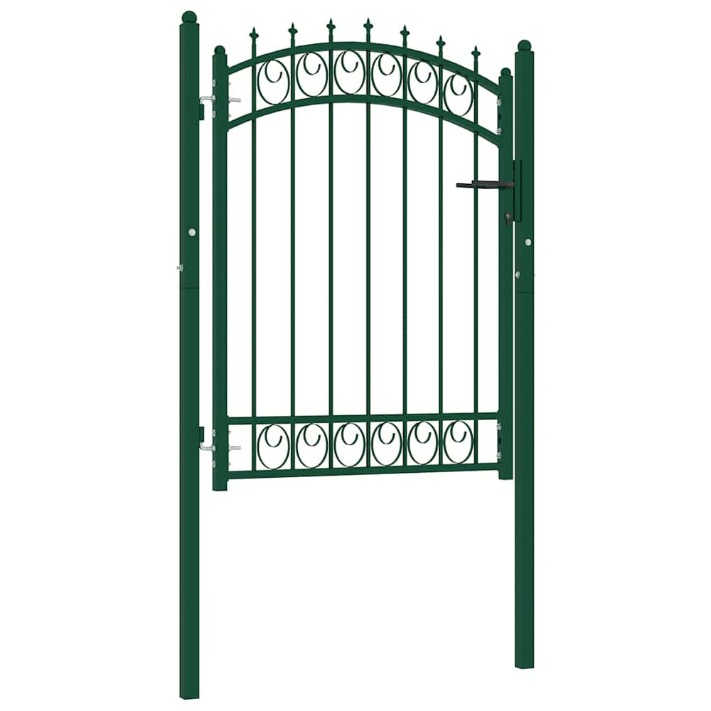 vidaXL Portail de clôture EMMEN avec pointes en acier 103 x 109,5 cm vert