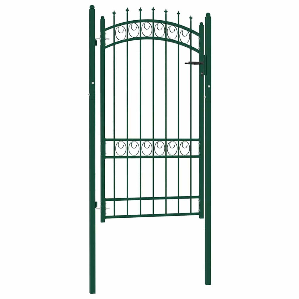 vidaXL Portail Emmen avec pointes Acier 103 x 134,5 cm Vert