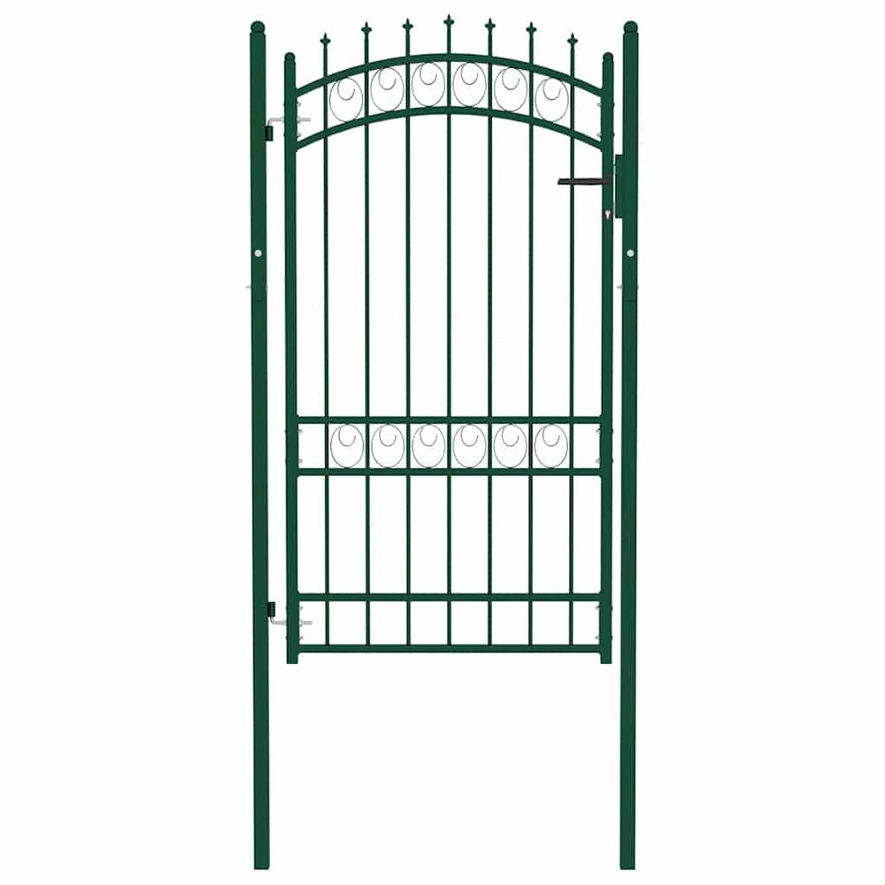 vidaXL Portail Emmen avec pointes Acier 103 x 134,5 cm Vert