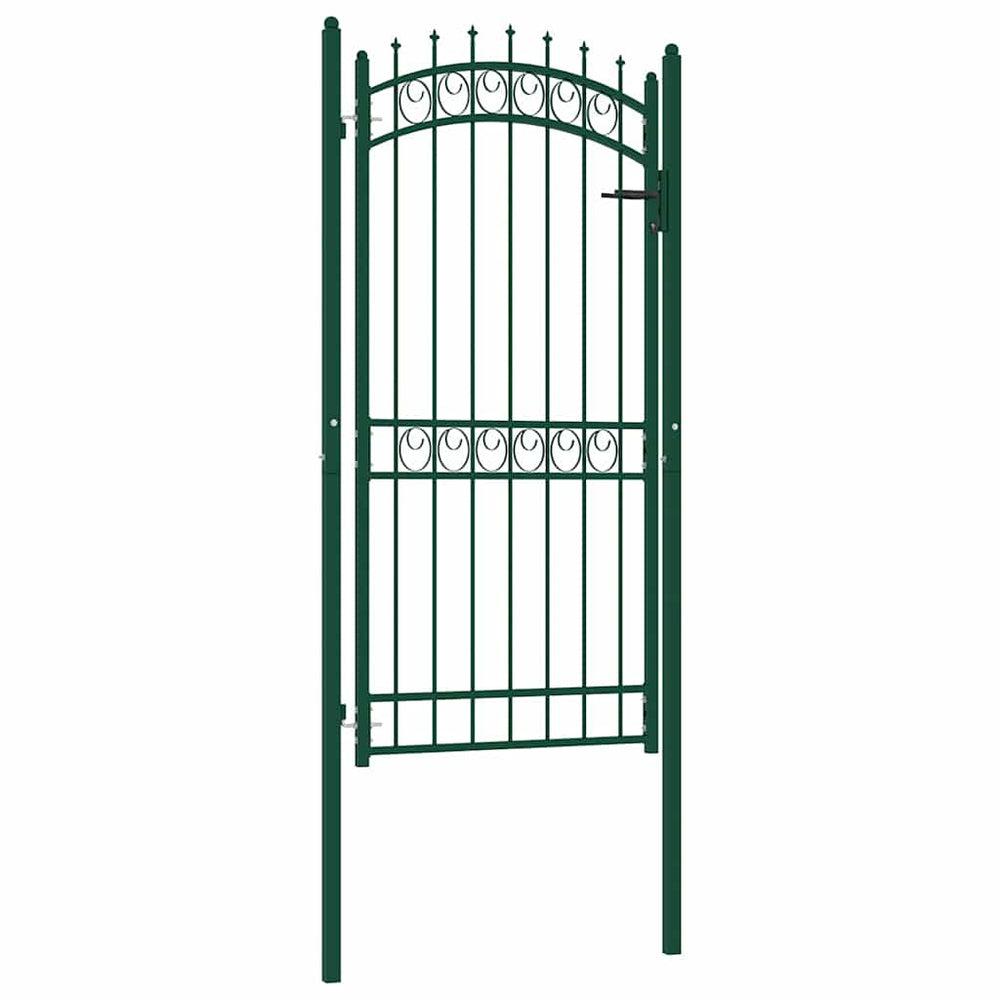 vidaXL Portail de clôture EMMEN à pointes acier 103 x 147 cm vert
