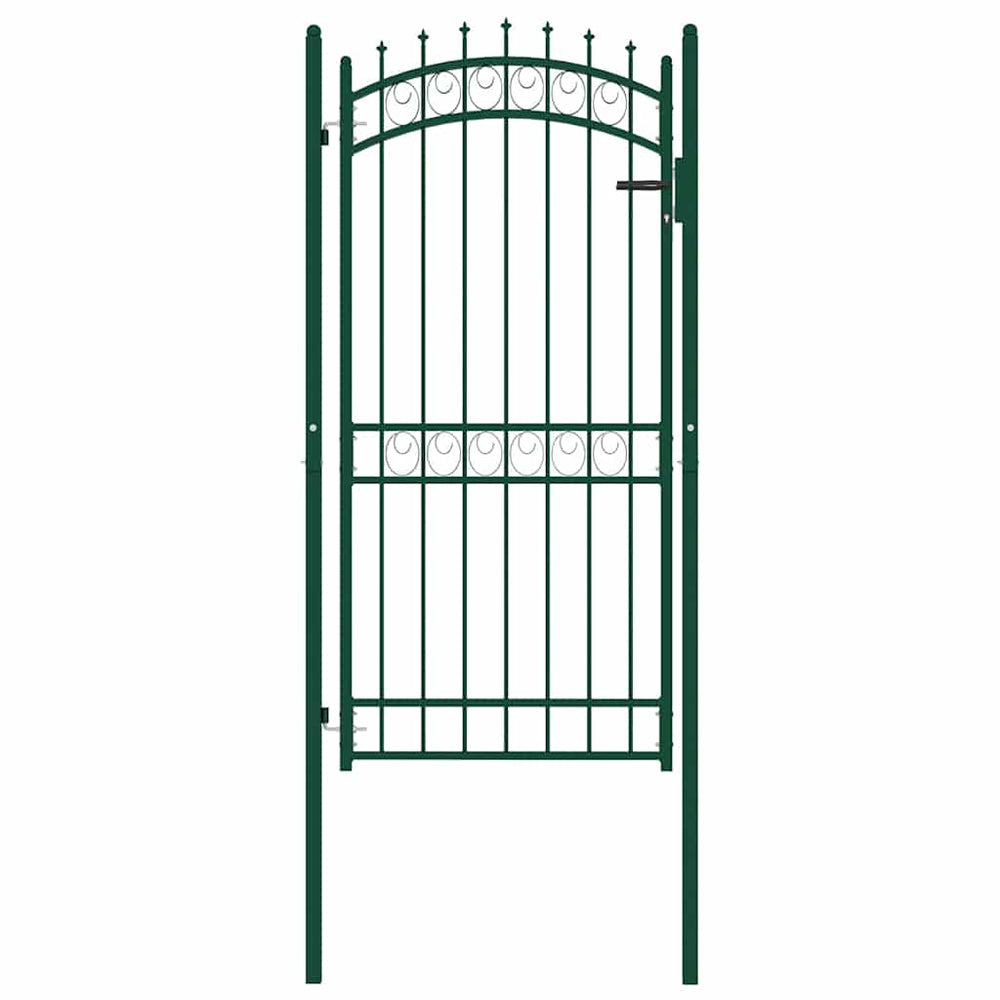 vidaXL Portail de clôture EMMEN à pointes acier 103 x 147 cm vert