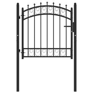 Zauntor EMMEN mit Spikes Stahl 103 x 97 cm Schwarz