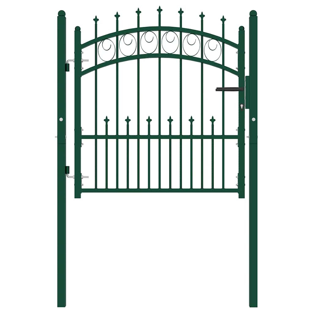 vidaXL Portail de clôture EMMEN avec pointes Acier 104 x 97 cm Vert