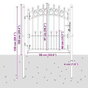 Zauntor EMMEN mit Spikes Stahl 104 x 97 cm Grün