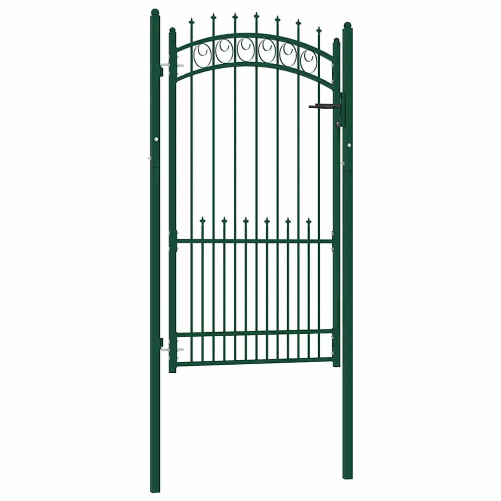 vidaXL Portail de clôture EMMEN avec pointes Acier 104 x 134,5 cm Vert