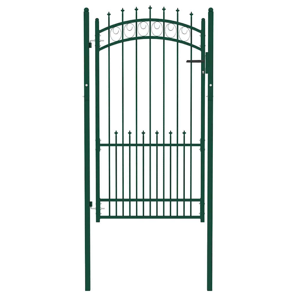 vidaXL Portail de clôture EMMEN avec pointes Acier 104 x 134,5 cm Vert