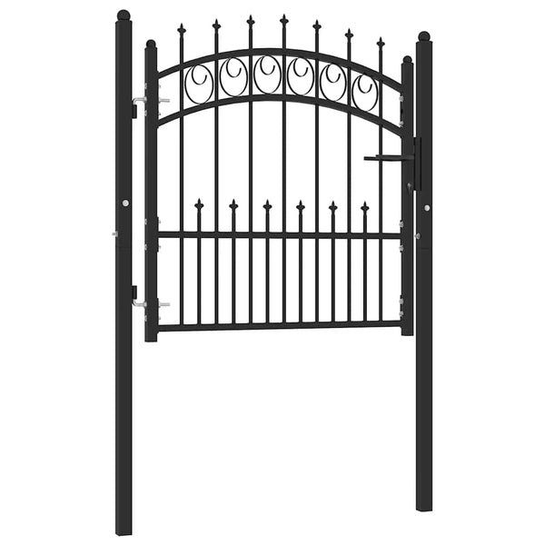 Zauntor EMMEN mit Spikes Stahl 104 x 87 cm Schwarz