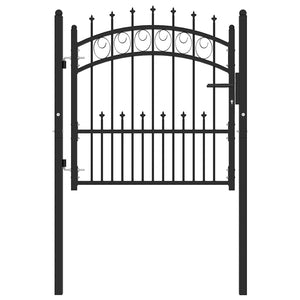 Zauntor EMMEN mit Spikes Stahl 104 x 87 cm Schwarz