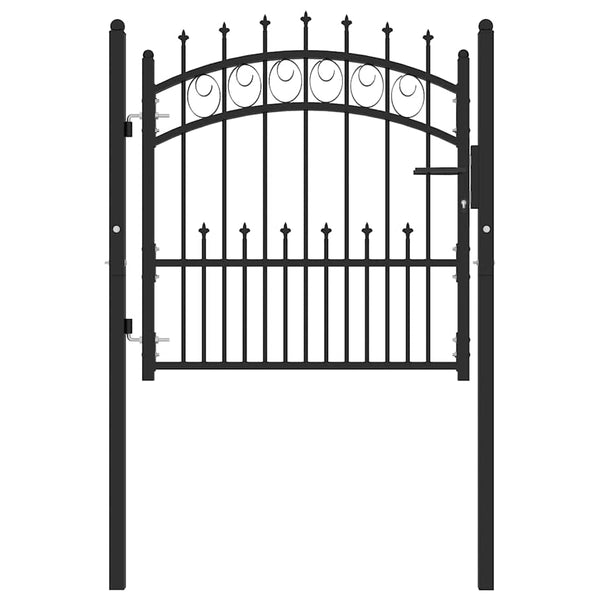 Zauntor EMMEN mit Spikes Stahl 104 x 87 cm Schwarz