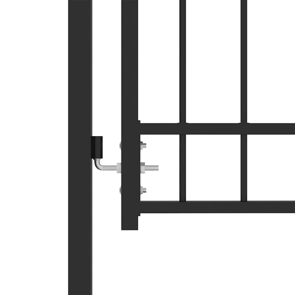 Zauntor EMMEN mit Spikes Stahl 104 x 87 cm Schwarz